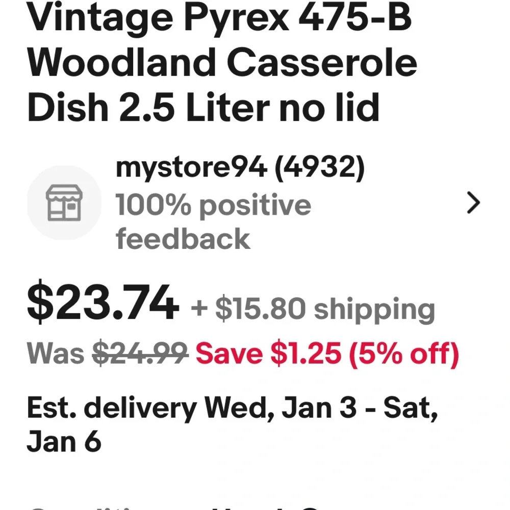 Pyrex Vintage Brown Woodlands‎ Milk Glass Casserole Dish